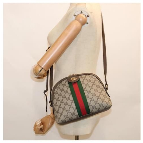 GUCCI GG Ophidia Web Sherry Line Shoulder Bag Beige/Brown - Picture 5 of 16